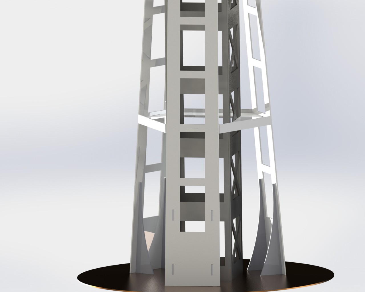 西雅图太空针塔，钣金拼图，3D拼图，metalcraft设计